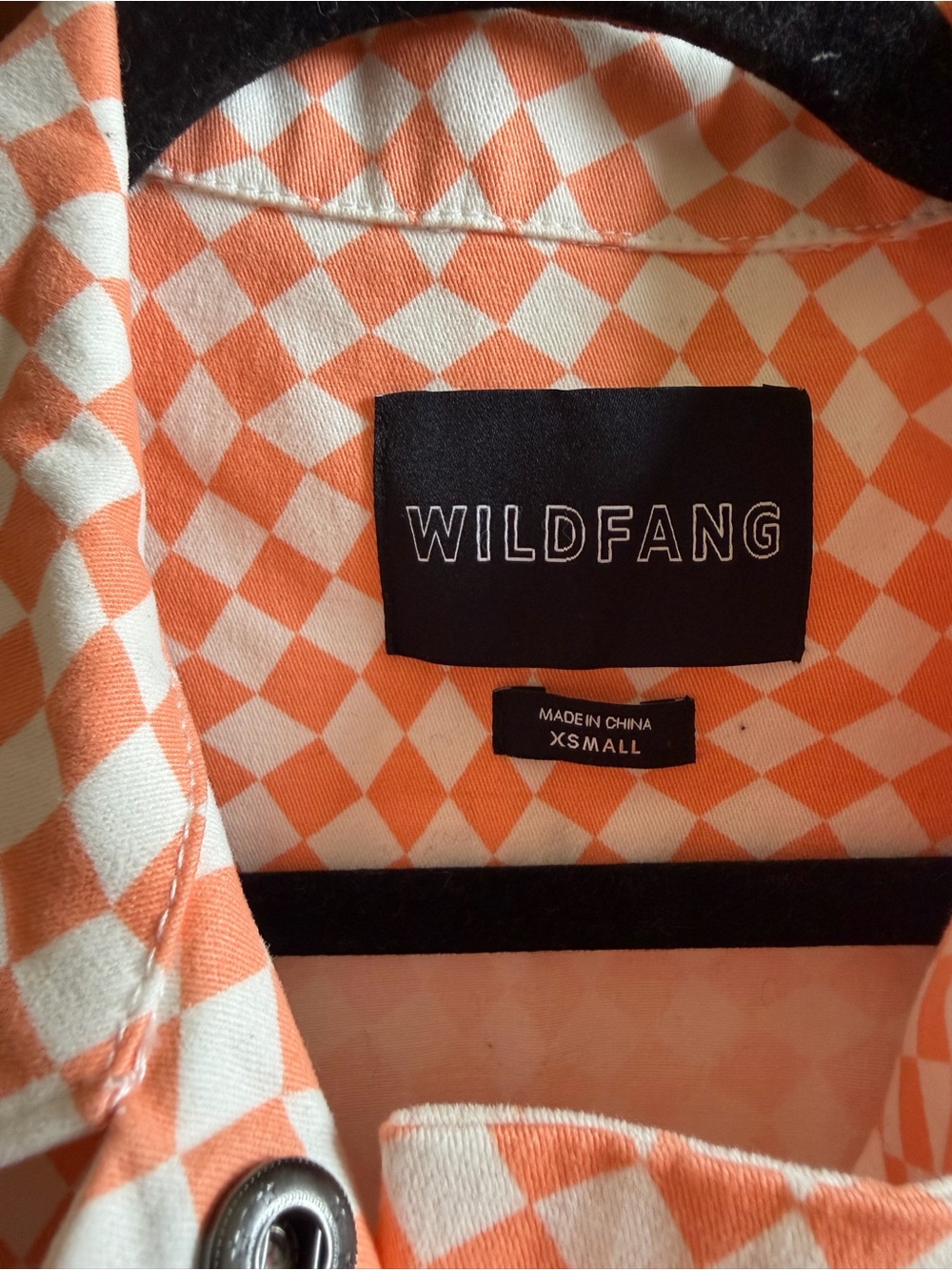 Wildfang Essential Optic Check Orange Checkered Coverall Jumpsuit Size XS - NWOT - Picture 6 of 13